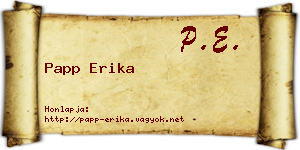 Papp Erika névjegykártya